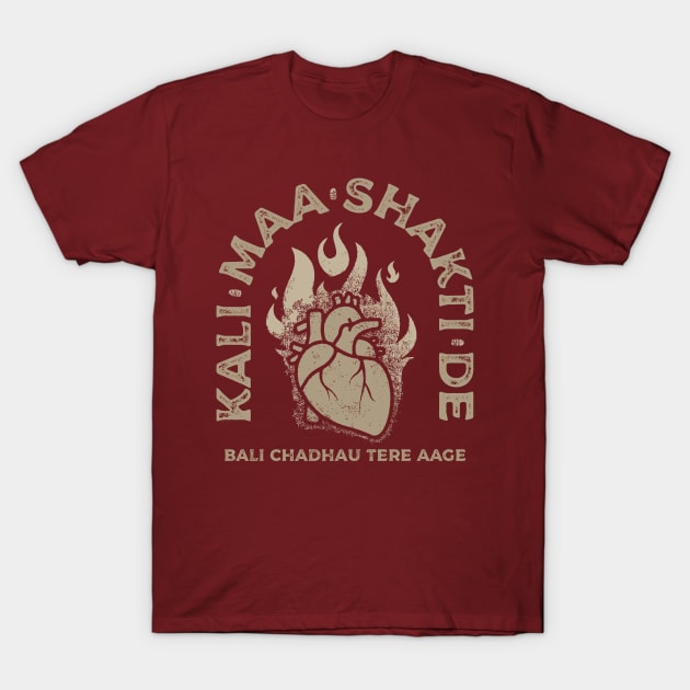 Kali Maa Flaming Heart T-Shirt by Pufahl